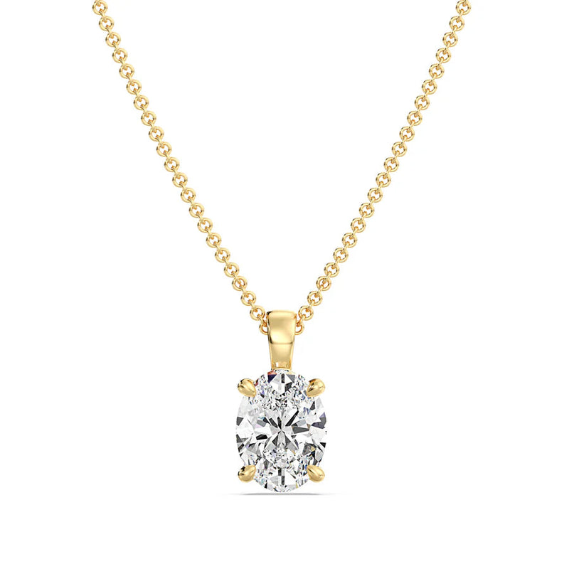 2CT Vivid Aura Gold Necklace