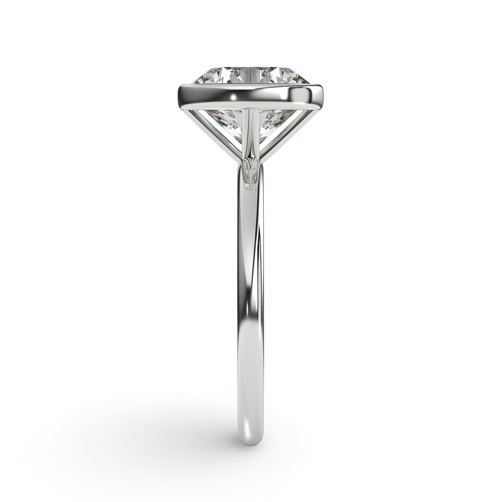3.0ct Round Brilliant Bezel-Set Solitaire Ring