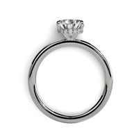 2.0ct Pear Cut Solitaire Ring with Hidden Halo – 5-Claw Setting | Sterling Silver & 9–14k White Gold