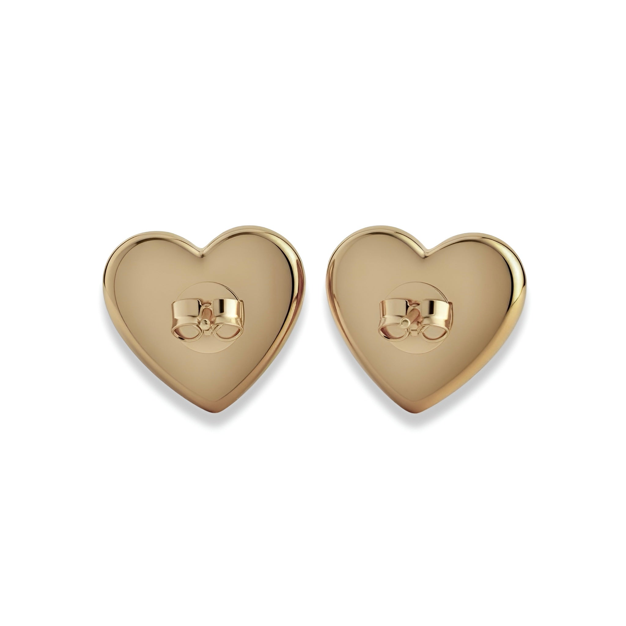 9K Yellow Gold Heart Stud Earrings
