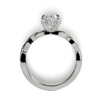 3.0ct Oval Cut Hidden Halo Twisted Shank Solitaire - Sterling Silver & 9-14K White Gold