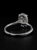 3.0ct Oval Moissanite Solitaire | Hidden Halo & Cathedral Setting