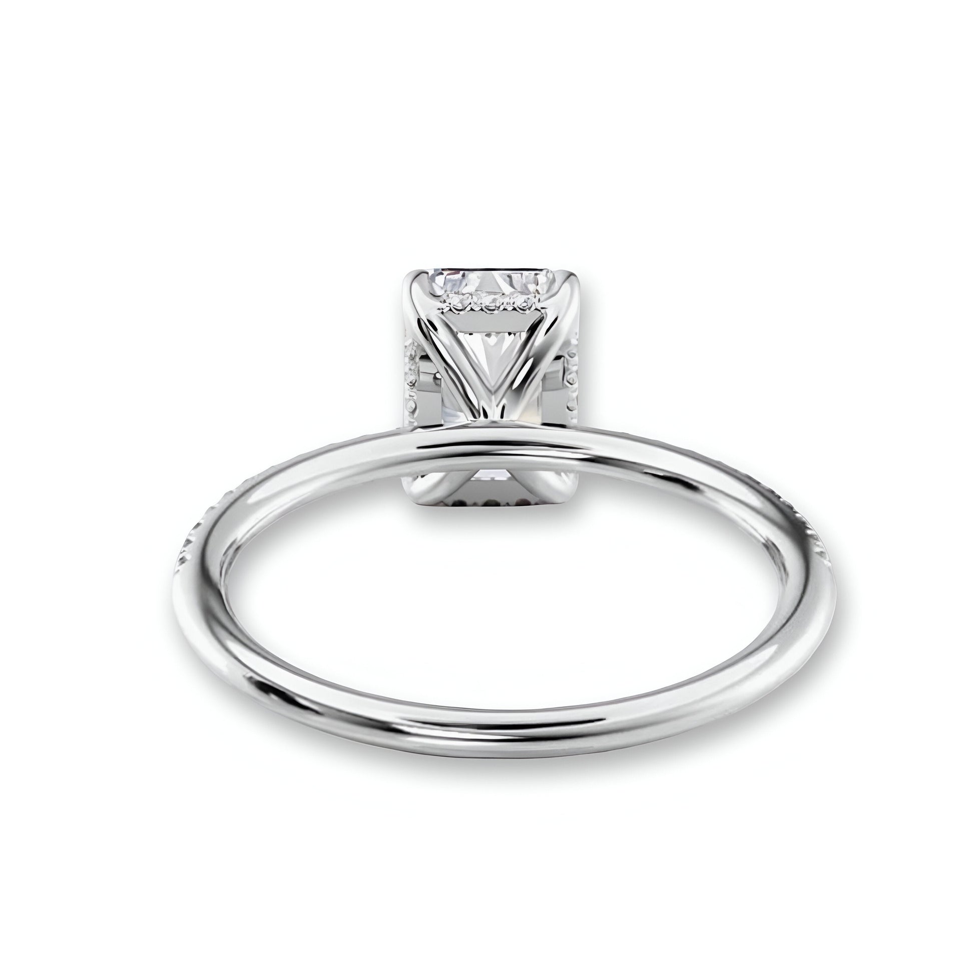 4.0CT Radiant Cut W/ Hidden Halo Set in Pavé MG ESSENCE