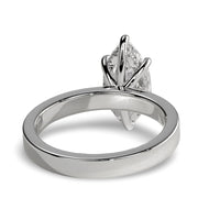 2.0ct Marquise Cut Hidden Halo Solitaire – Sterling Silver & White Gold Edition