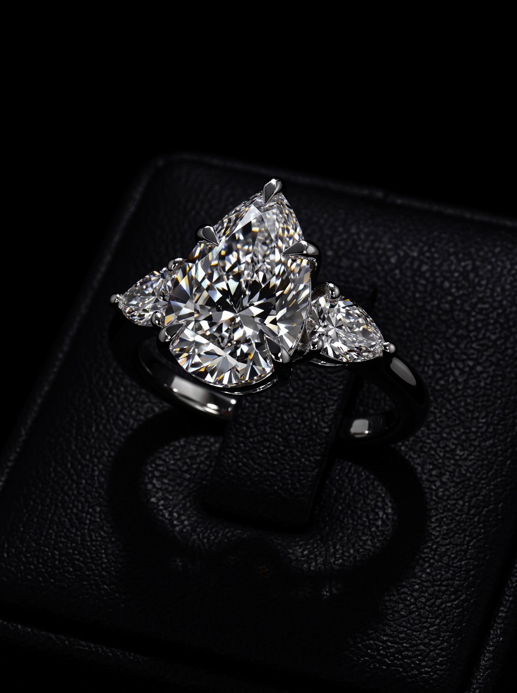 AURELIA™ 5.0ct Pear-Cut Three-Stone Ring