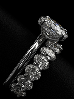 3.0CT Oval-Cut Moissanite · Hidden Halo Solitaire · Full Oval-Cut Eternity Band · Sterling Silver / White Gold