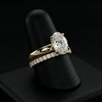 3.0ct Oval Cut Hidden Halo Solitaire Ring – 3.5mm Band