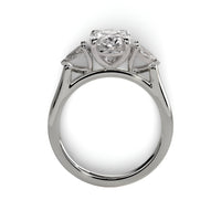 MG AURELIA 3-Stone Oval Cut Ring with Pear Side Stones - Sterling Silver & White Gold