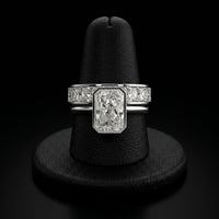 3.0ct Radiant Bezel Ring | Silver / 9-14K White Gold