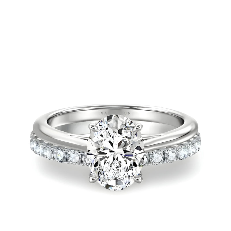 3.0CT OVAL CUT™️ with Shared Prong Pavé Band