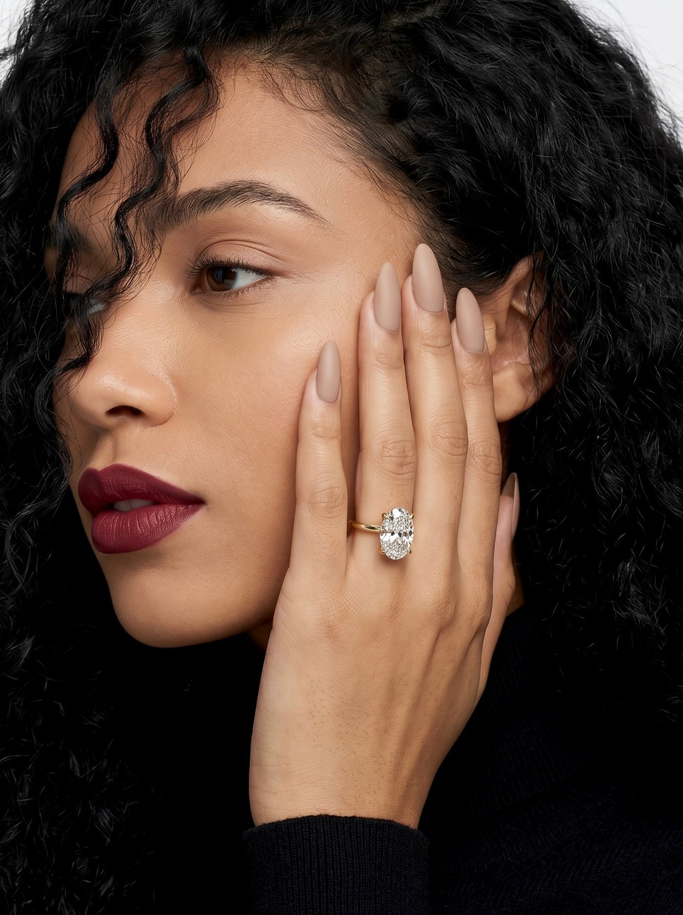 MG SOLARA™ 5.0ct Oval Cut Solitaire with Hidden Halo — 9K–18K Solid Gold