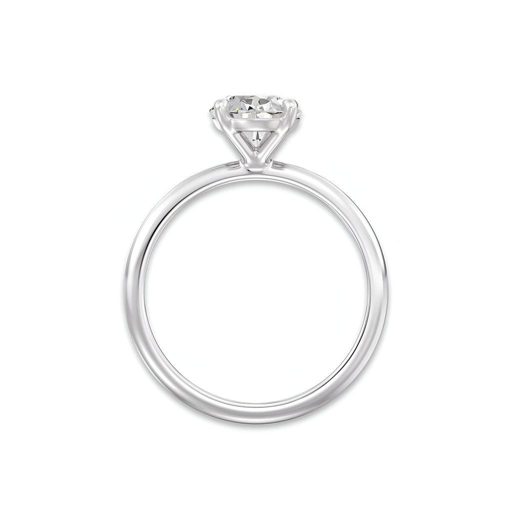 3.0ct Oval Cut Moissanite Solitaire with Full Round Brilliant Eternity Band MG ESSENCE