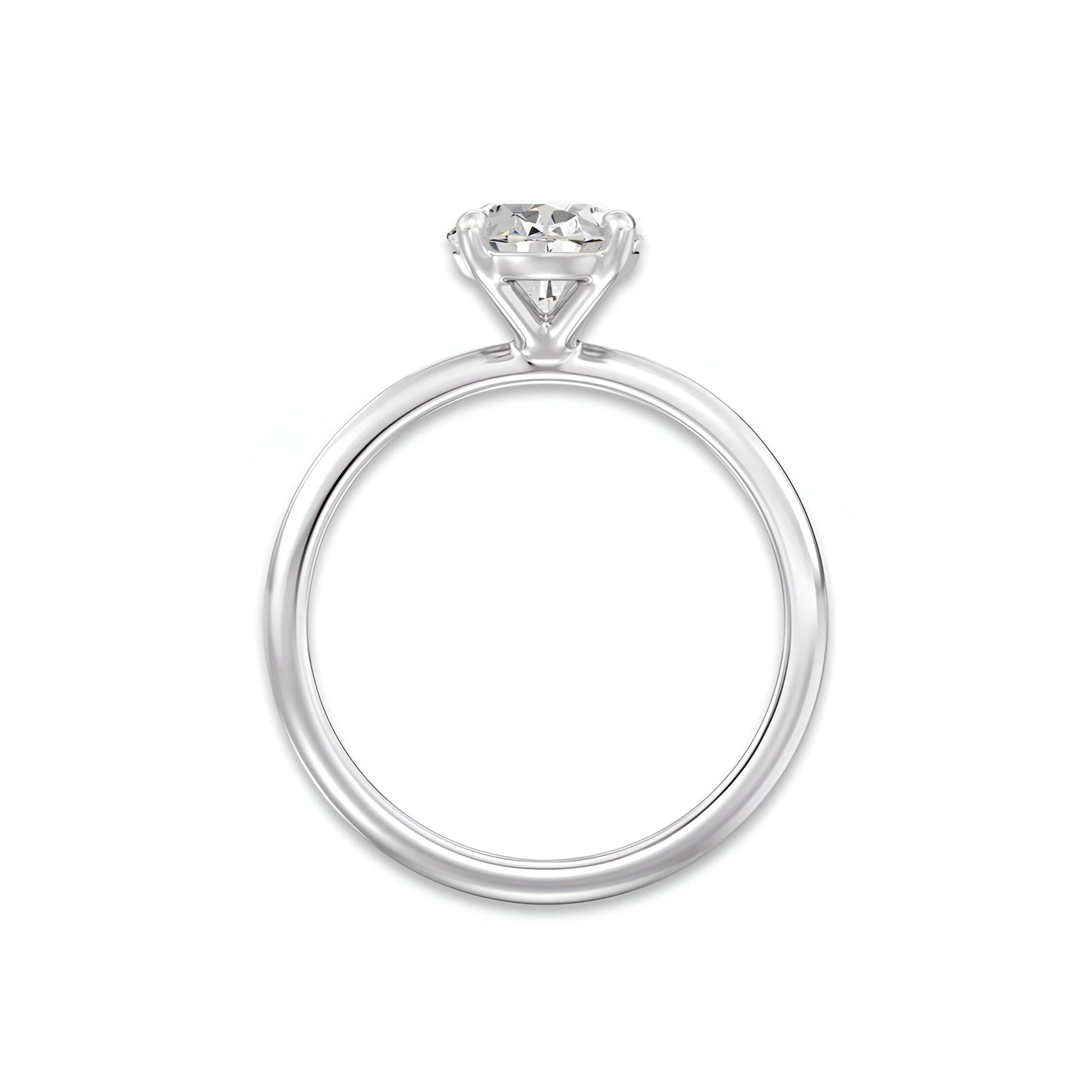 3.0ct Oval Cut Moissanite Solitaire with Full Round Brilliant Eternity Band MG ESSENCE