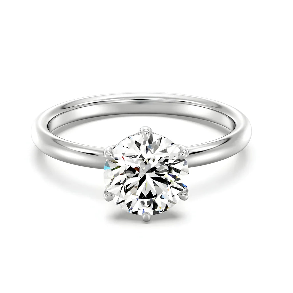 3.0ct Round Brilliant Solitaire Ring with Pavé Band MG ESSENCE
