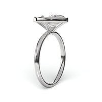4.0 ct Oval Cut Moissanite Bezel Ring — Sterling Silver & White Gold