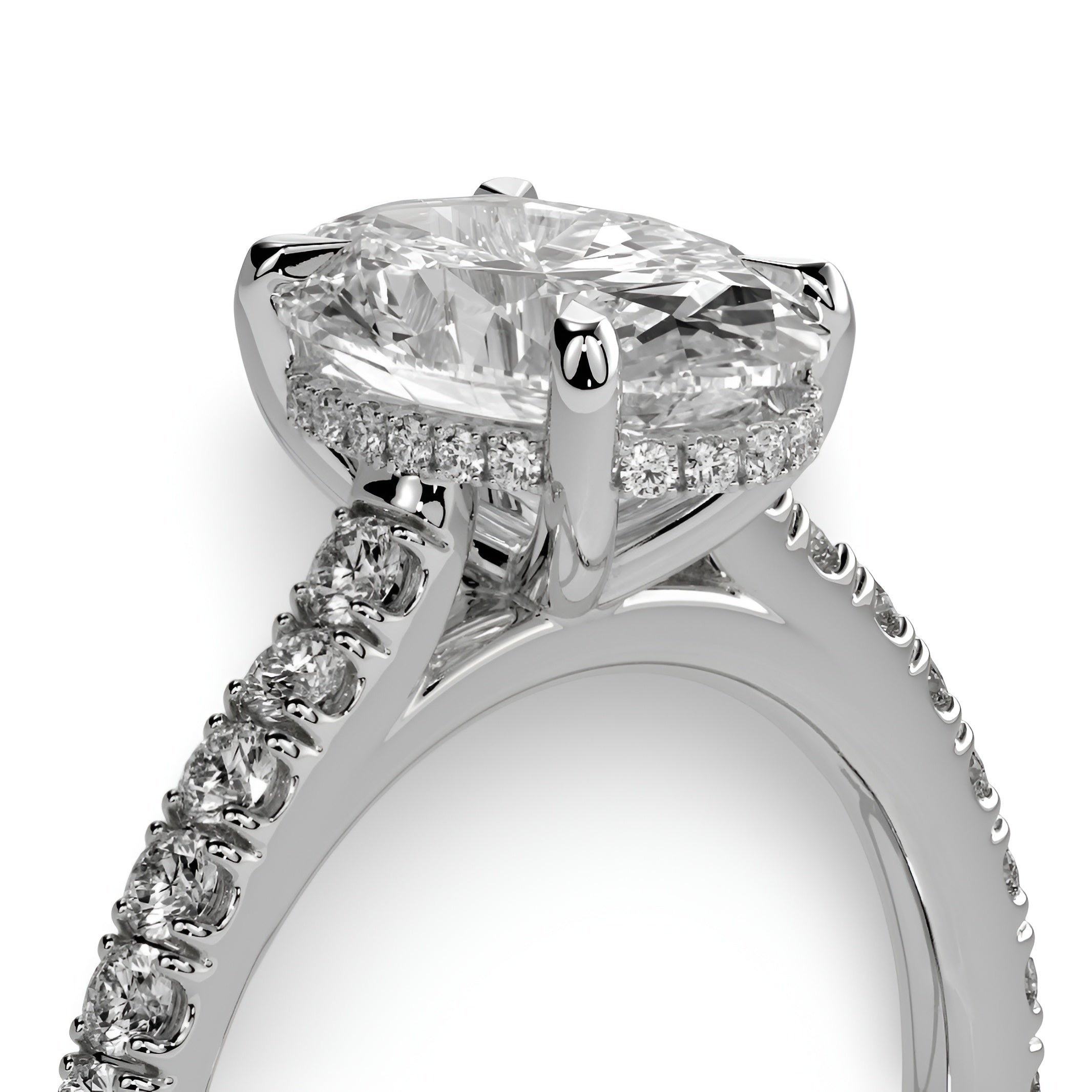 The Signature Oval Pavé Ring in Sterling Silver