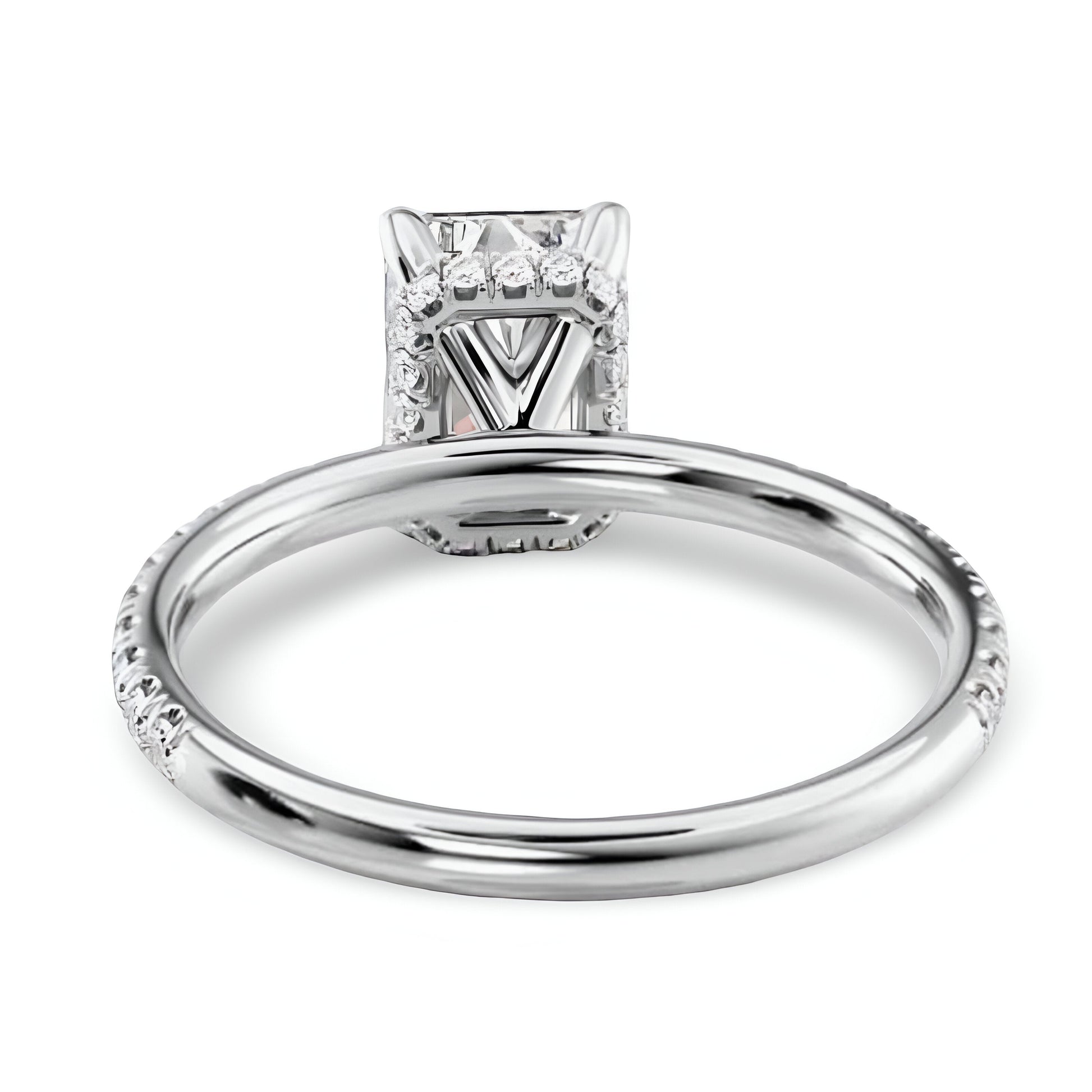 4.0CT Radiant Cut W/ Hidden Halo & Additional Mixed Marquise Band MG ESSENCE