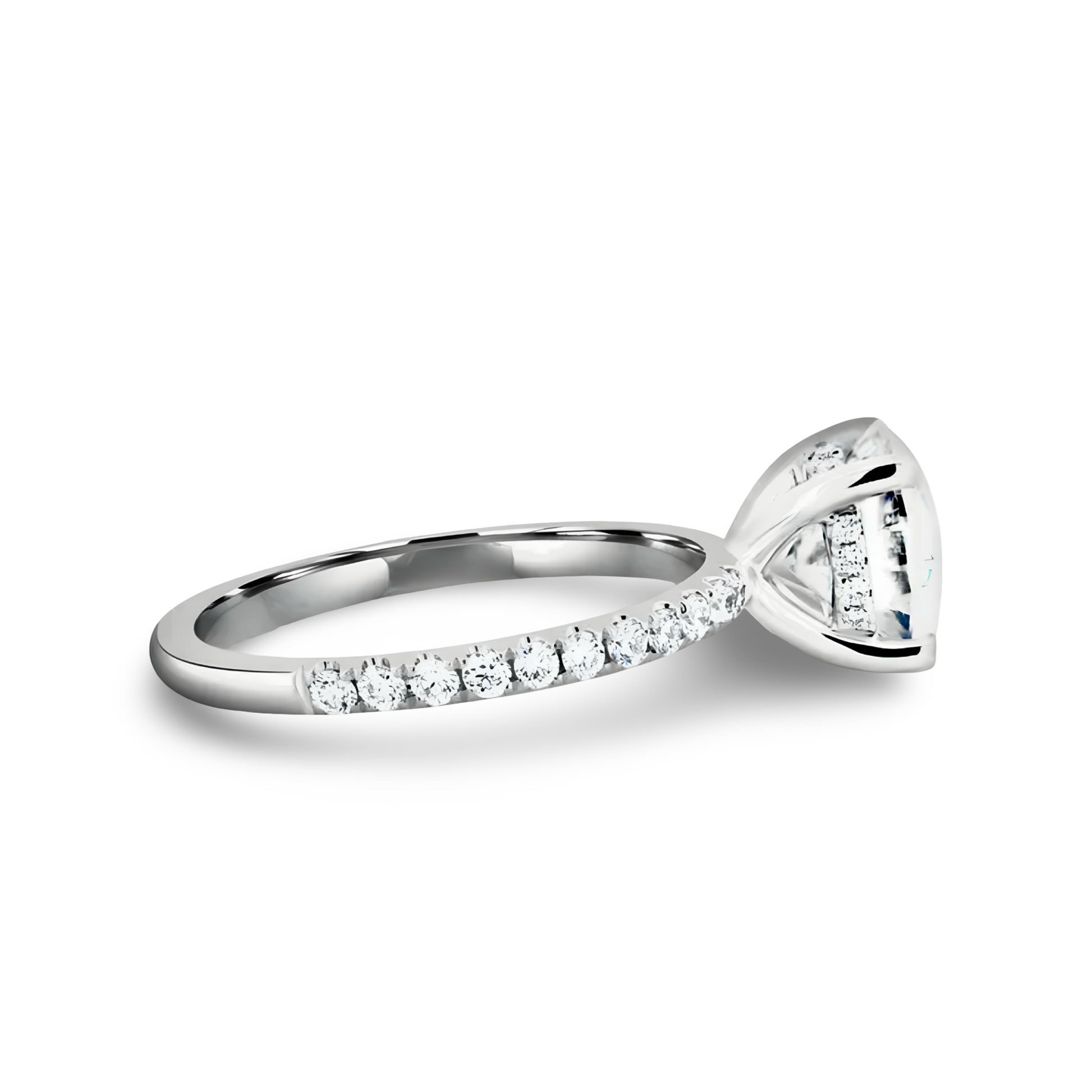 2.0 CT ROUND BRILLIANT CUT RING W/ SILVER HEARTED TENNIS NECKLACE - MG ESSENCE
