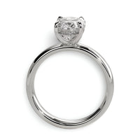 3.0ct Oval Cut Hidden Halo Solitaire – Sterling Silver & White Gold Edition