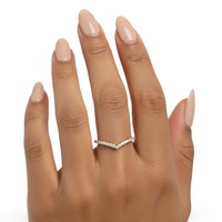 V-Shaped Round Brilliant Half Pavé Band – 0.10ct Stones | 9kt / 14kt Yellow Gold