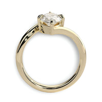 Marquise Cut Bypass Solitaire Ring - 9-18K Yellow Gold