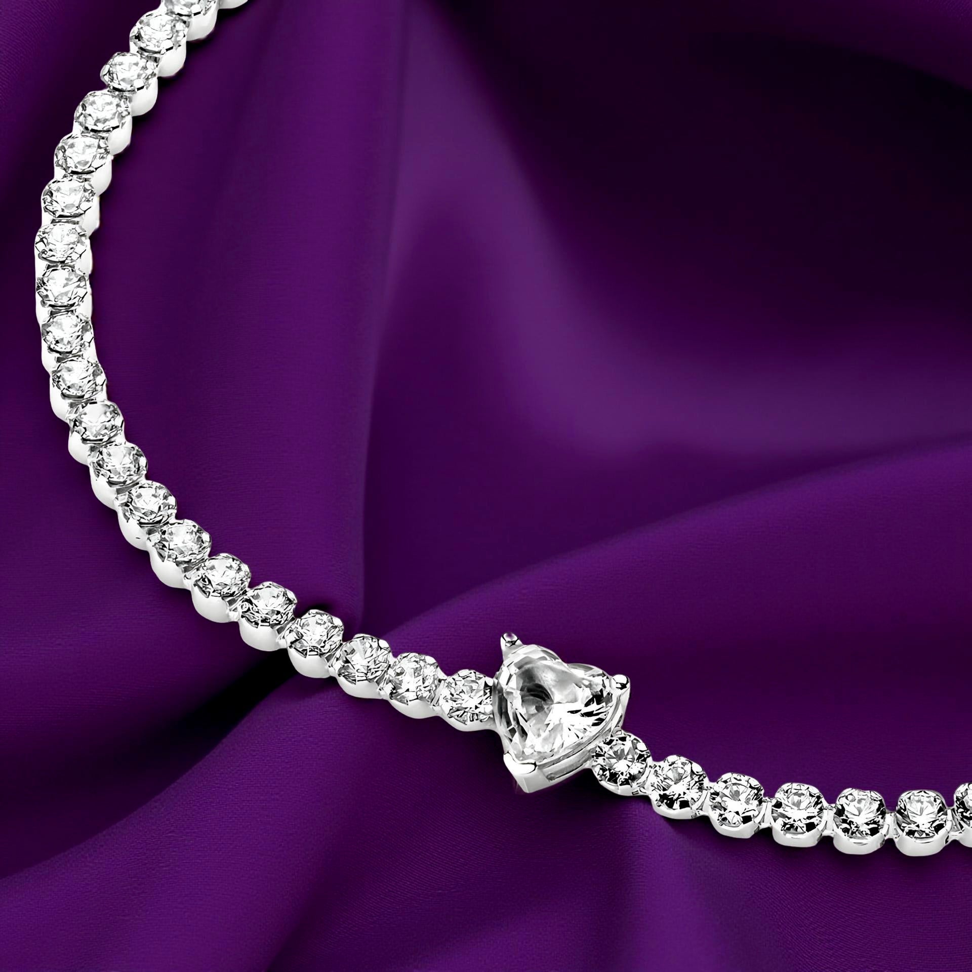 Tennis Hearted Bracelet - MG ESSENCE