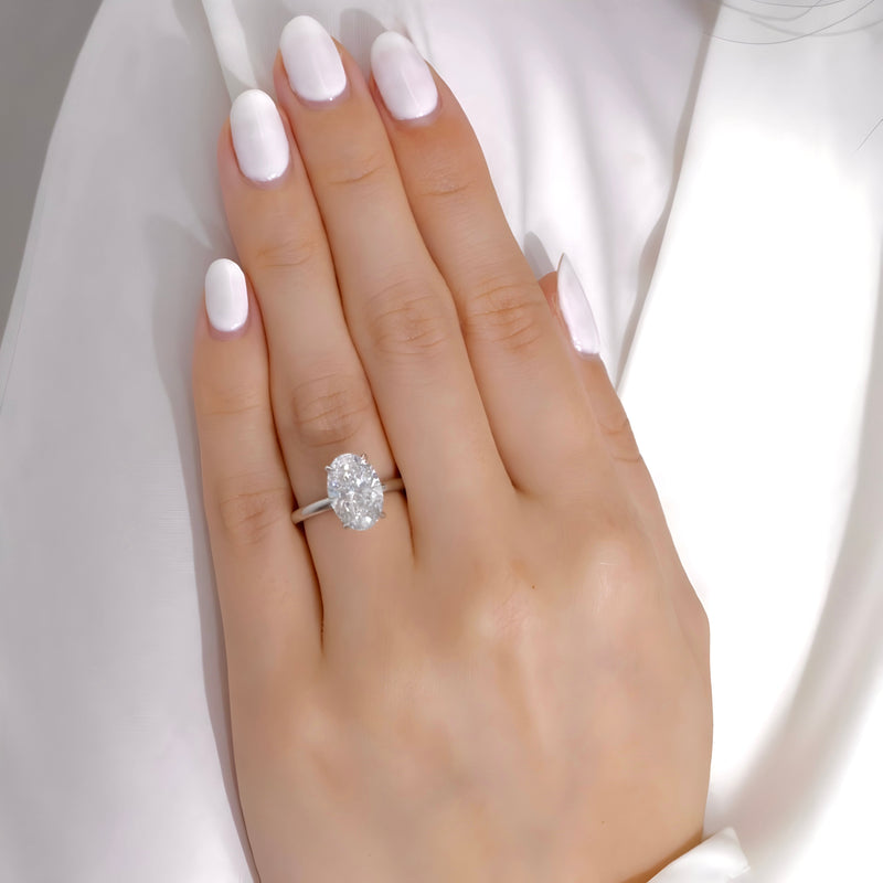 MG AURELIA™ 3.0ct Oval Cut Solitaire Ring – Sterling Silver