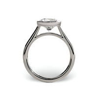 2.0ct Premium Round Brilliant Solitaire Ring – Low Bezel Setting | Sterling Silver or White Gold