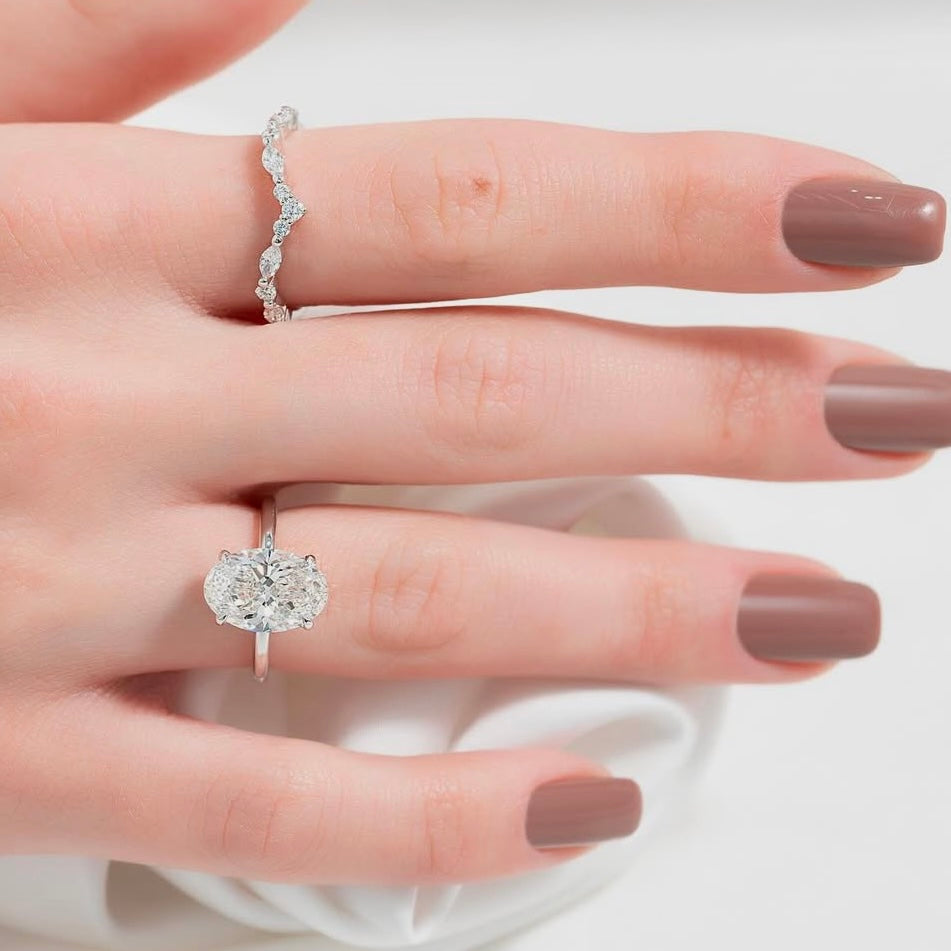 3.0 CT Oval Amina Solitaire Ring - MG ESSENCE