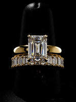 3.0CT Emerald-Cut Moissanite · Hidden Halo · 3.5mm Solitaire Band · Emerald-Cut Eternity Band · Solid Yellow Gold
