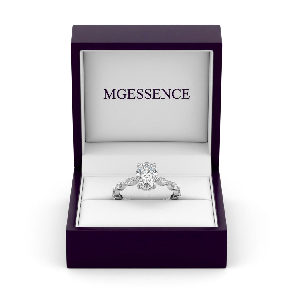 2.0CT Oval Cut W/ Full Marquise Band