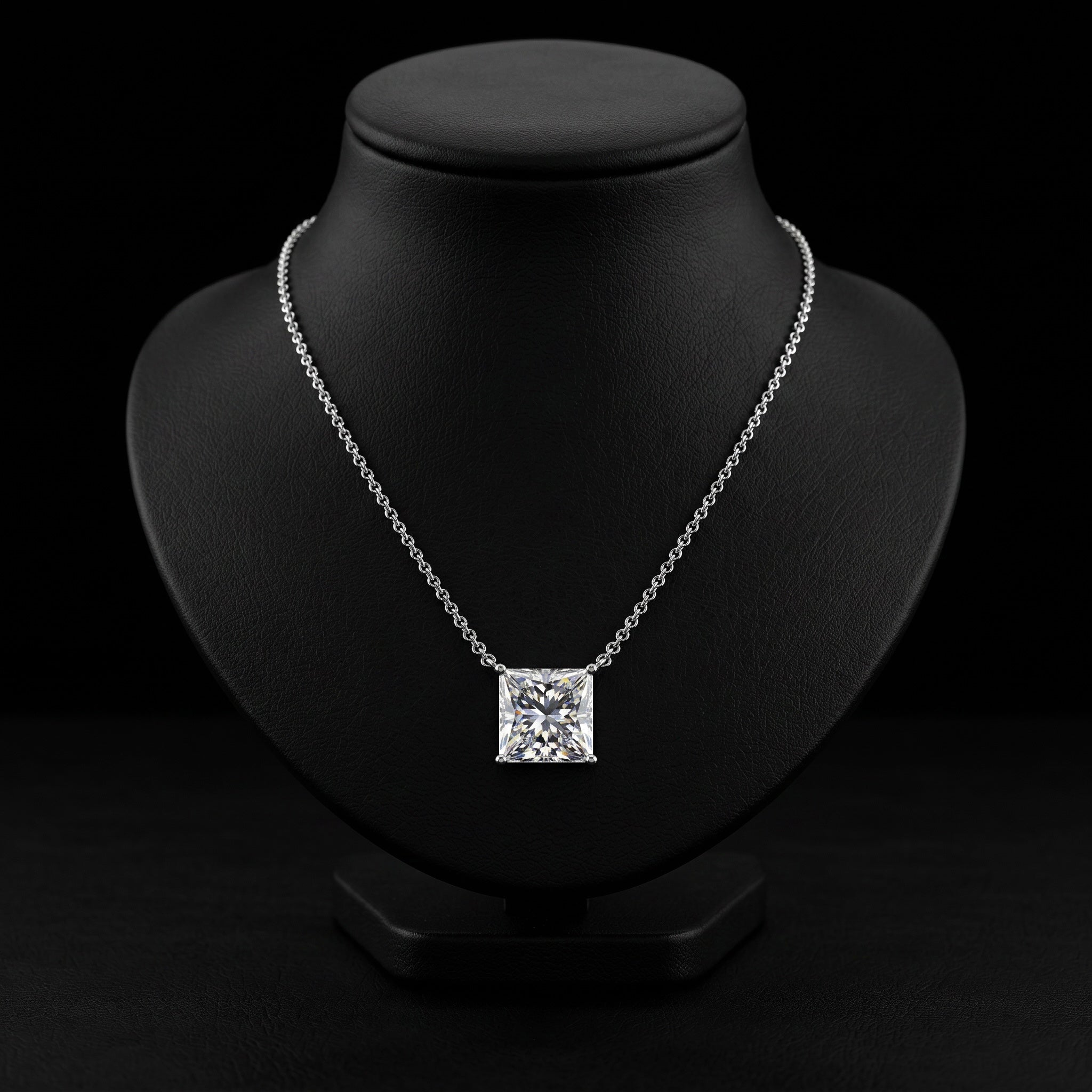 2.0ct Princess Cut Solitaire Necklace