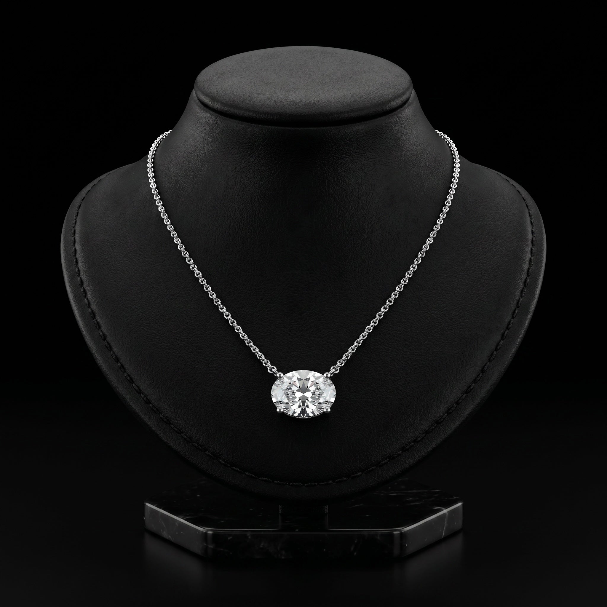 2.0ct Oval Solitaire Necklace