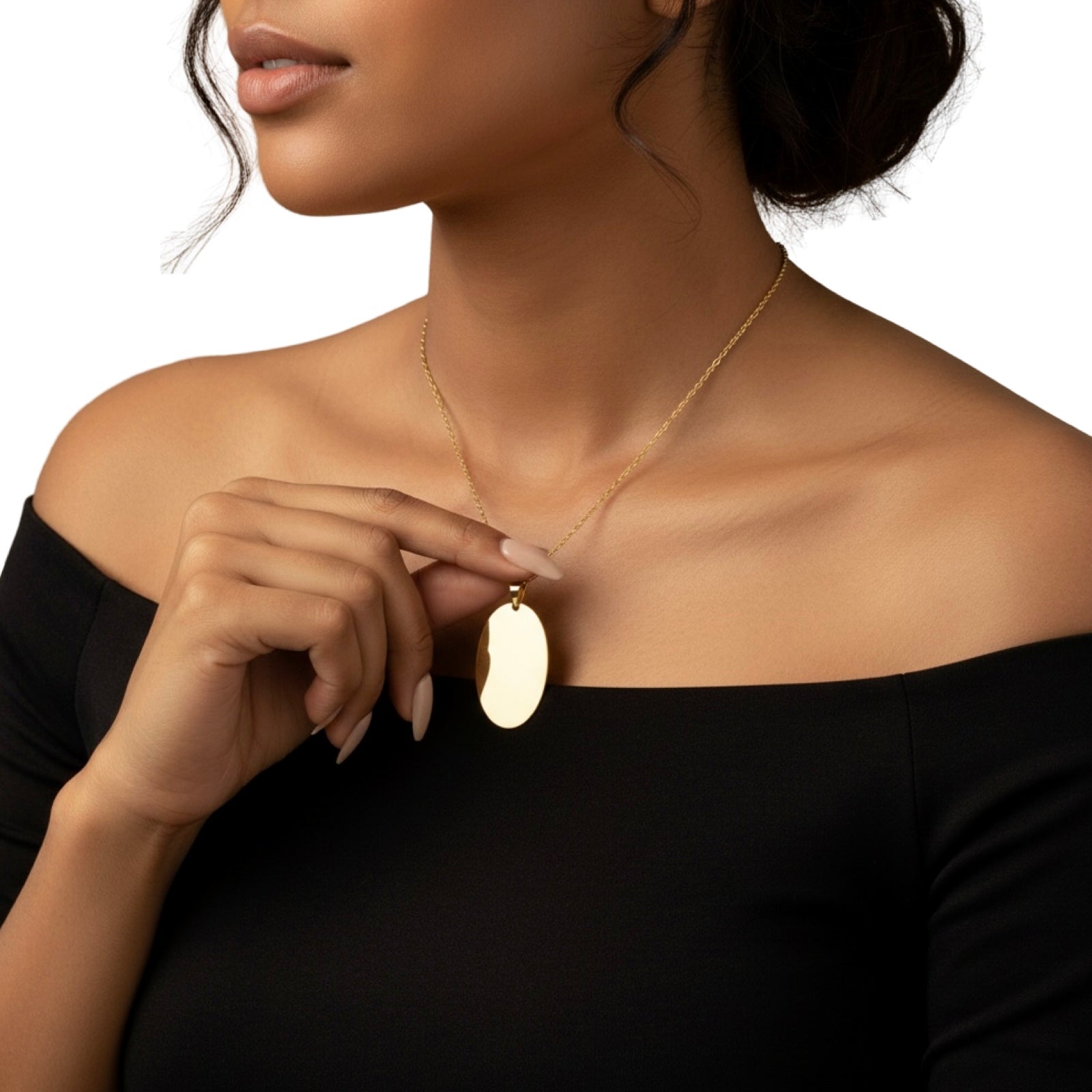 Auric Essence Engravable Gold Pendant Necklace