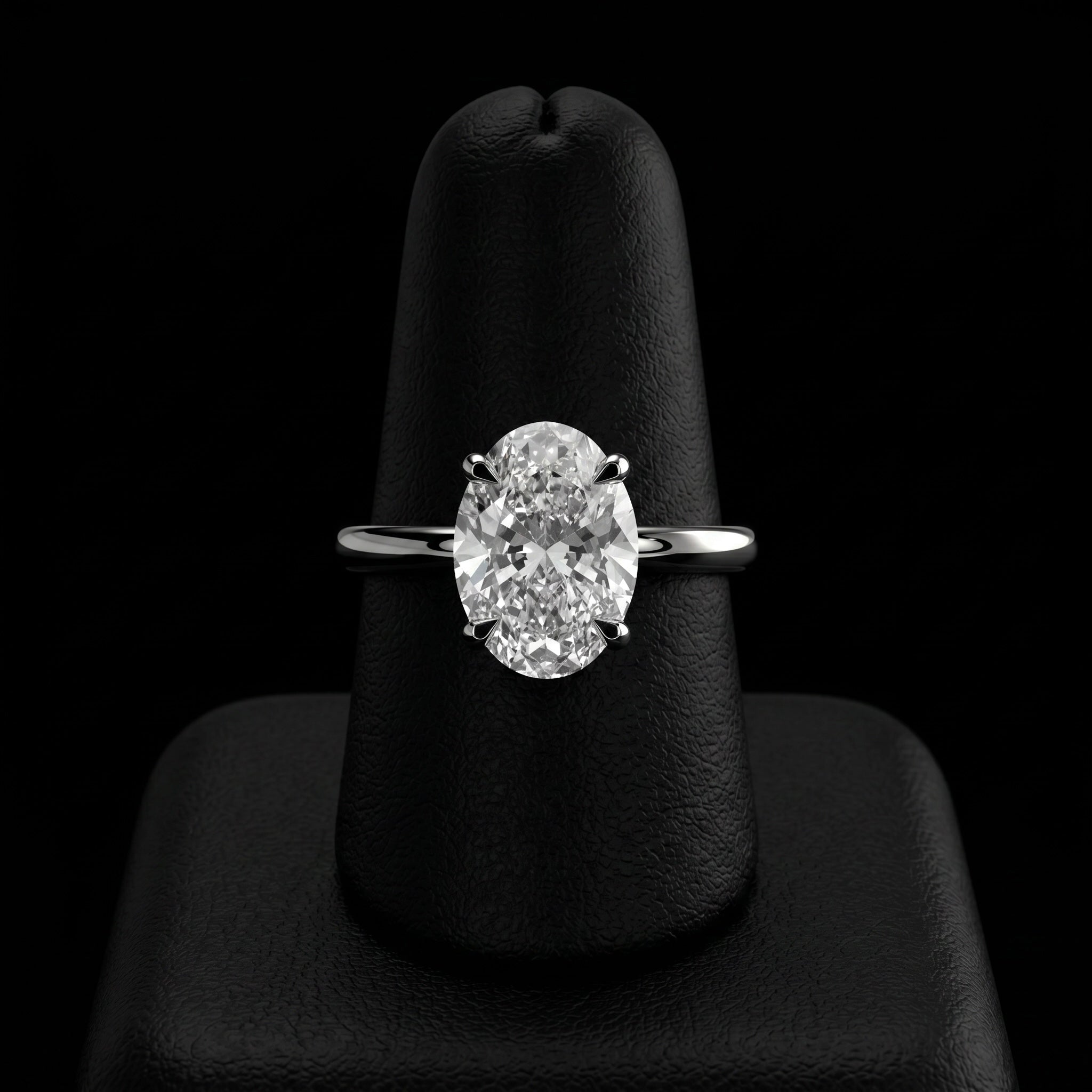 1.0ct Oval Cut Solitaire Ring – Classic Solitaire Setting | Sterling Silver or White Gold