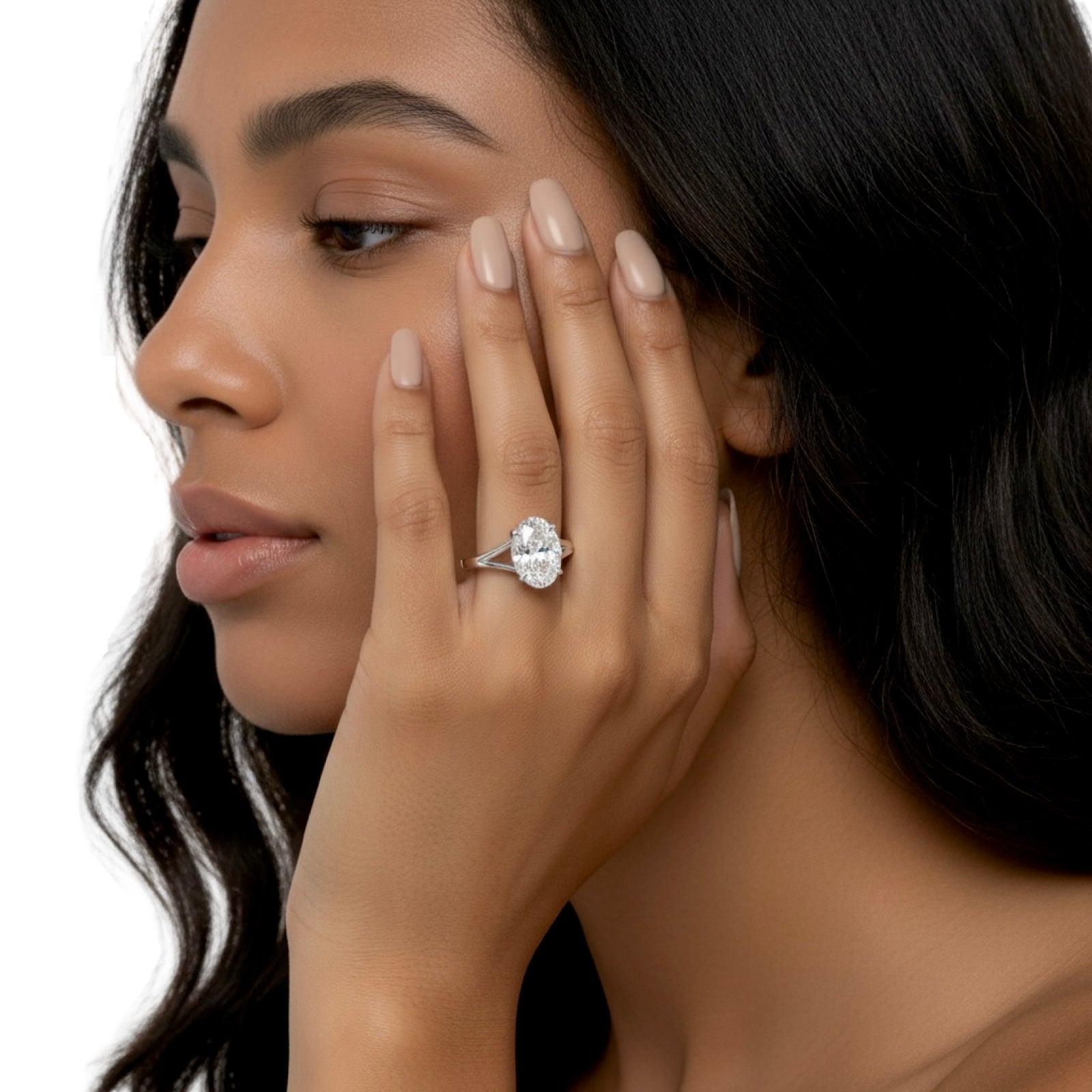 4.0ct Oval Cut Split-Shank Solitaire Ring