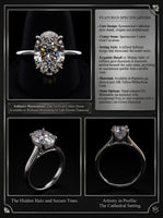 3.0ct Oval Moissanite Solitaire | Hidden Halo & Cathedral Setting