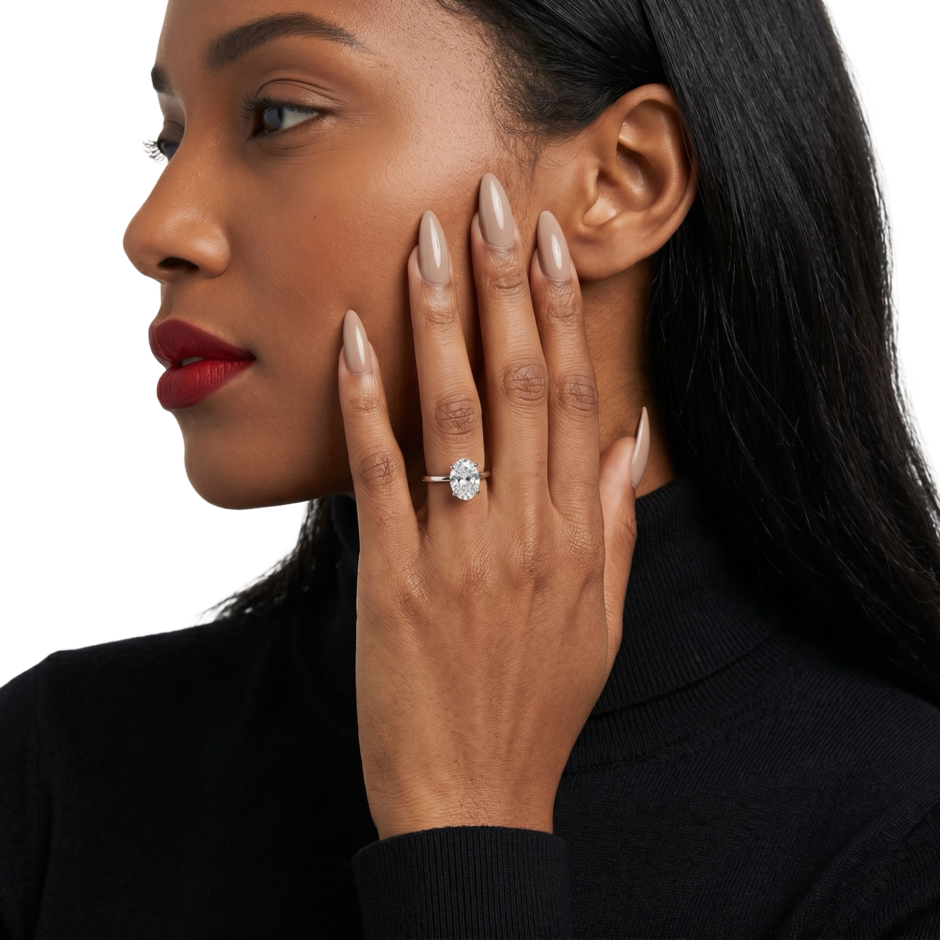 1.0ct Oval Cut Solitaire Ring – Classic Solitaire Setting | Sterling Silver or White Gold