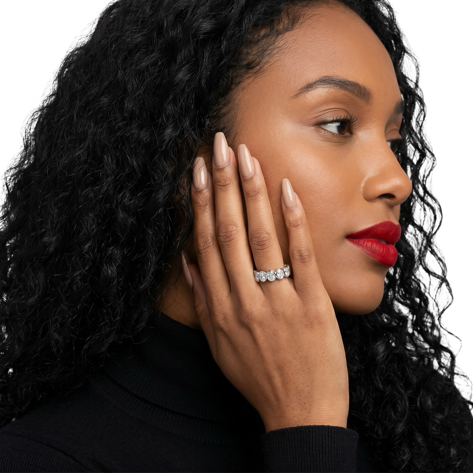 The Oval Bezel Eternity Line Band