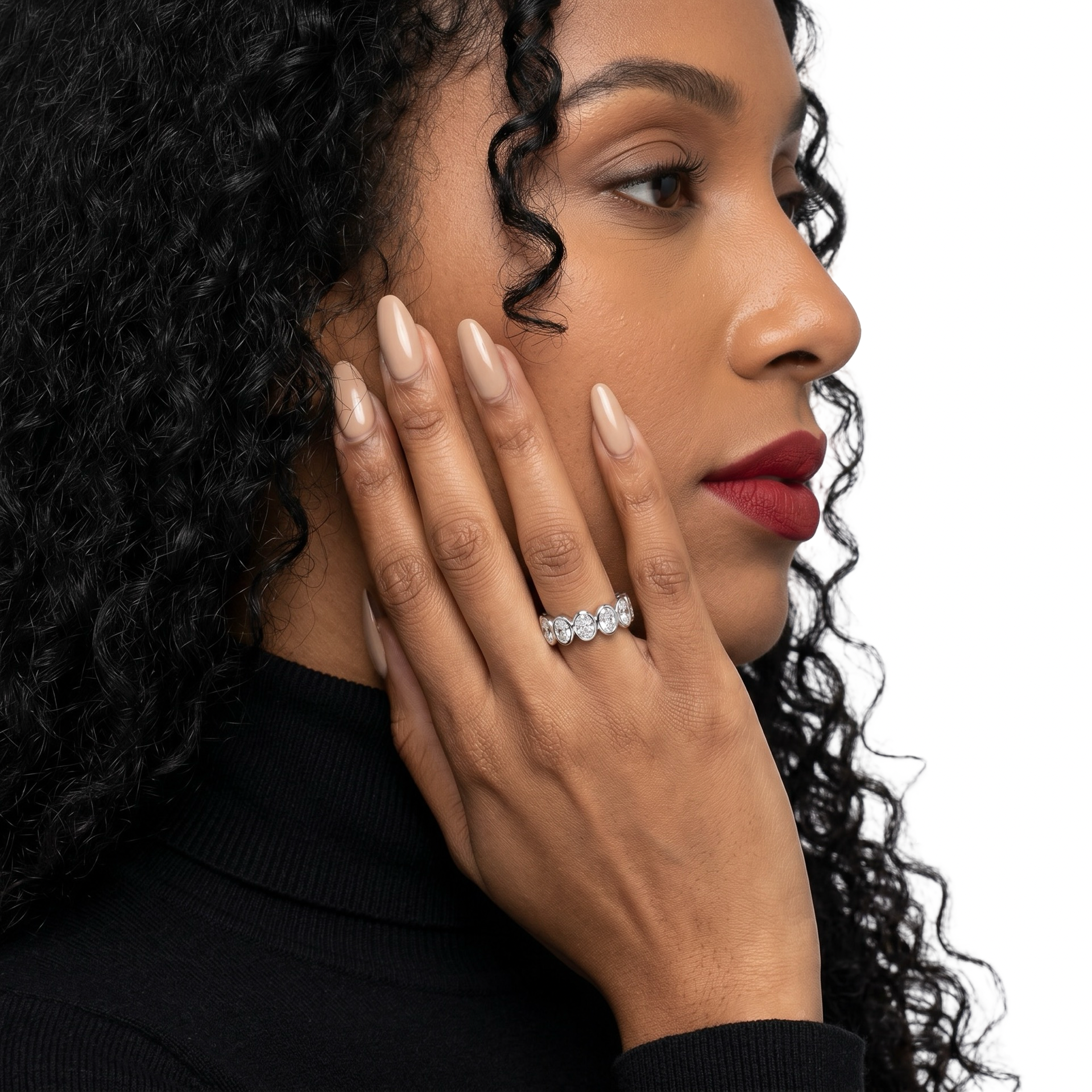 The Oval Bezel Eternity Line Band