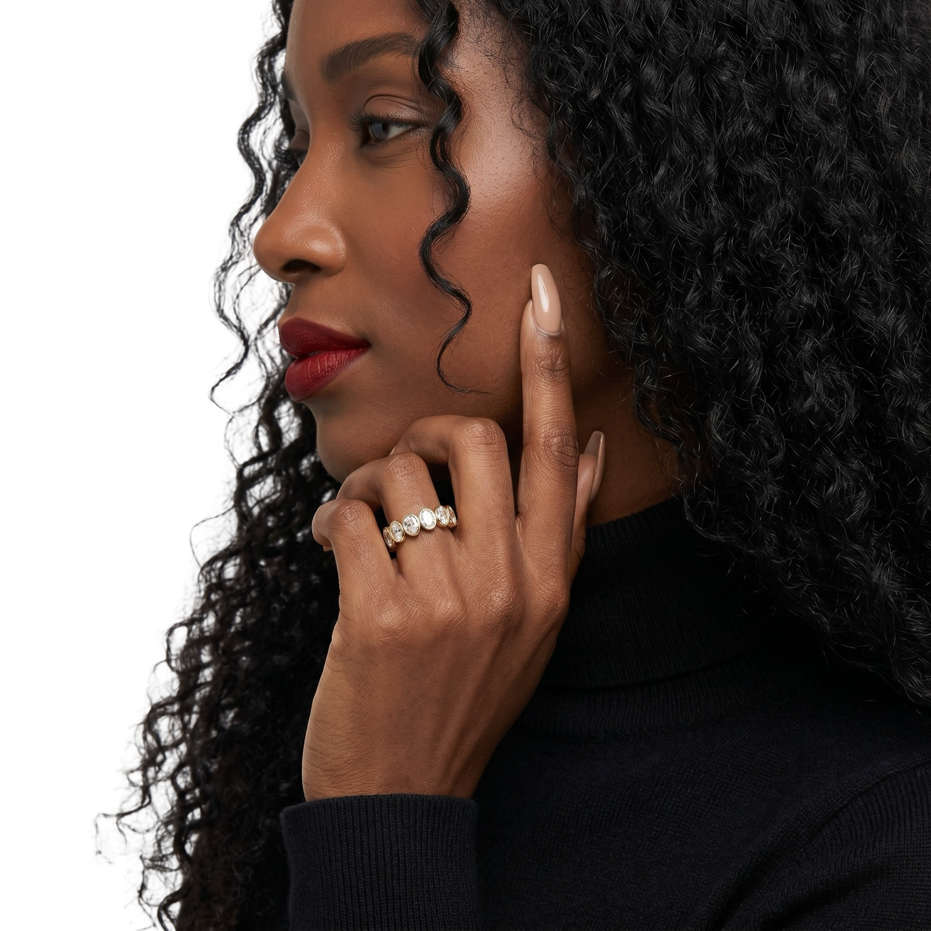 The Oval Bezel Eternity Line Band