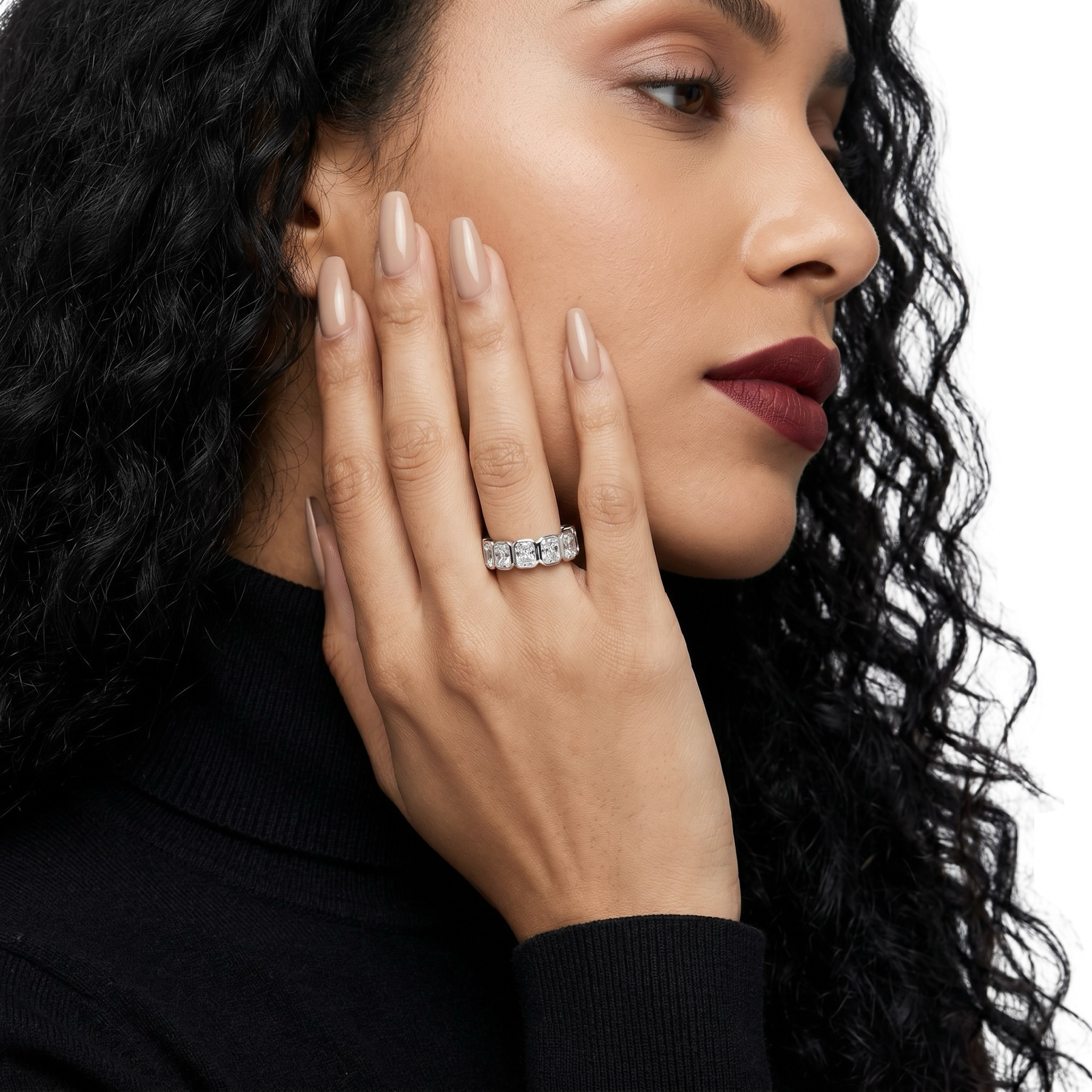 Radiant Bezel Eternity Band