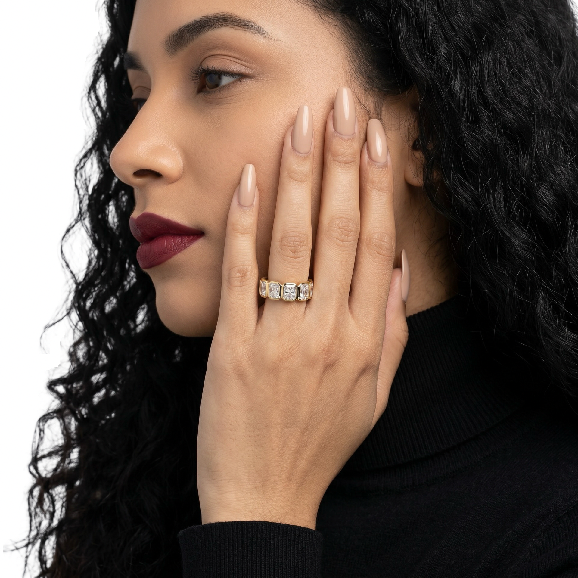 Radiant Cut Bezel Eternity Band