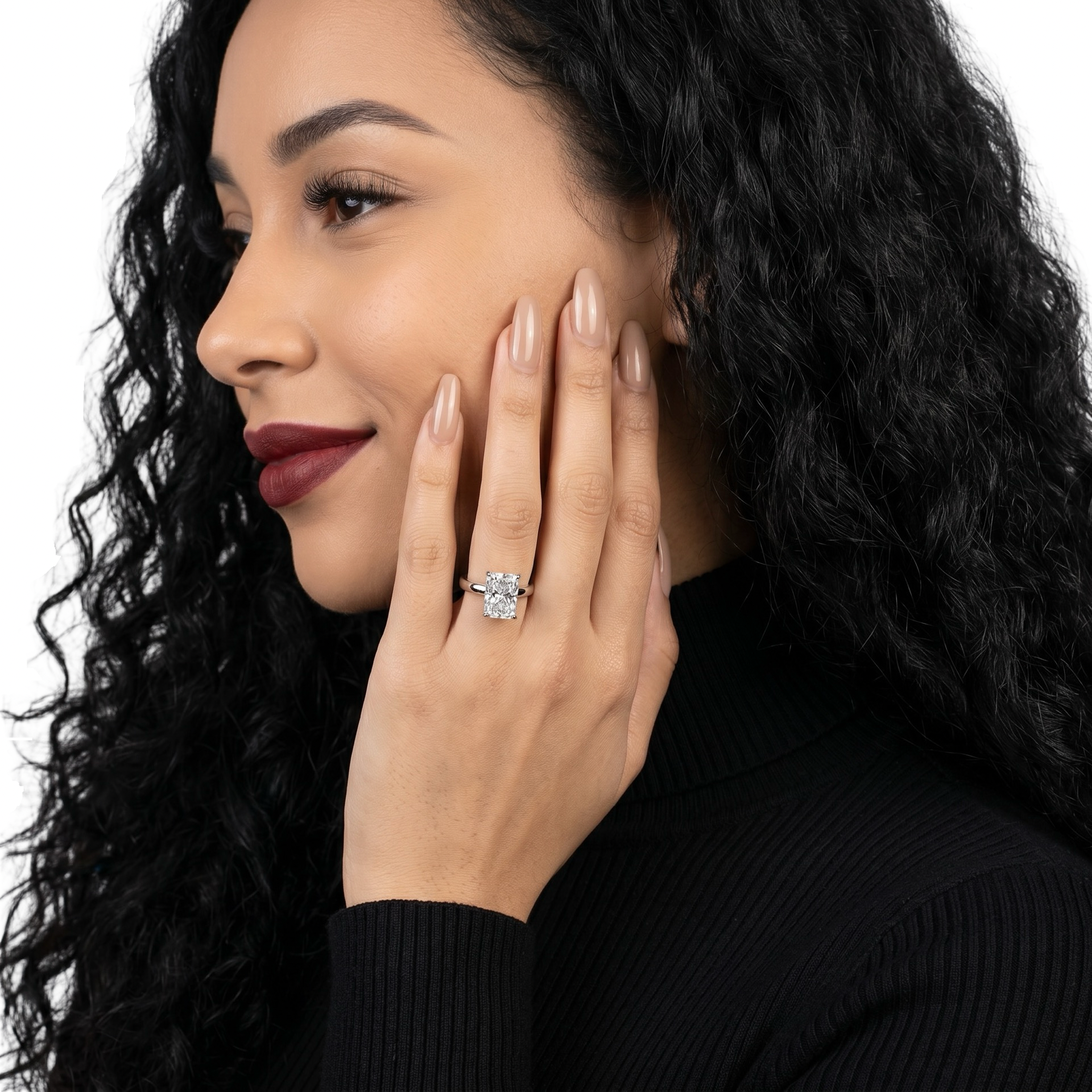3.0ct Radiant Cut Hidden Halo Solitaire Ring