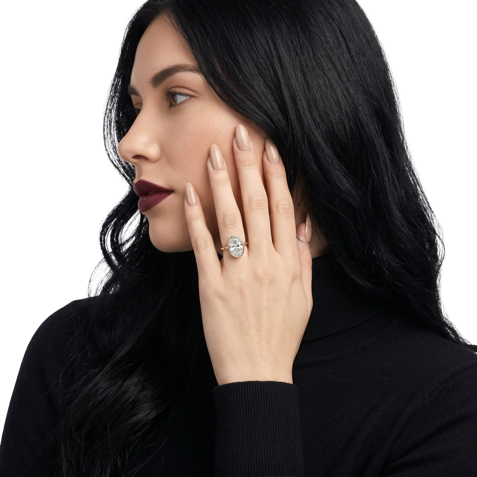 4.0 ct Oval Cut Moissanite Bezel Ring – 9K - 18K Yellow Gold