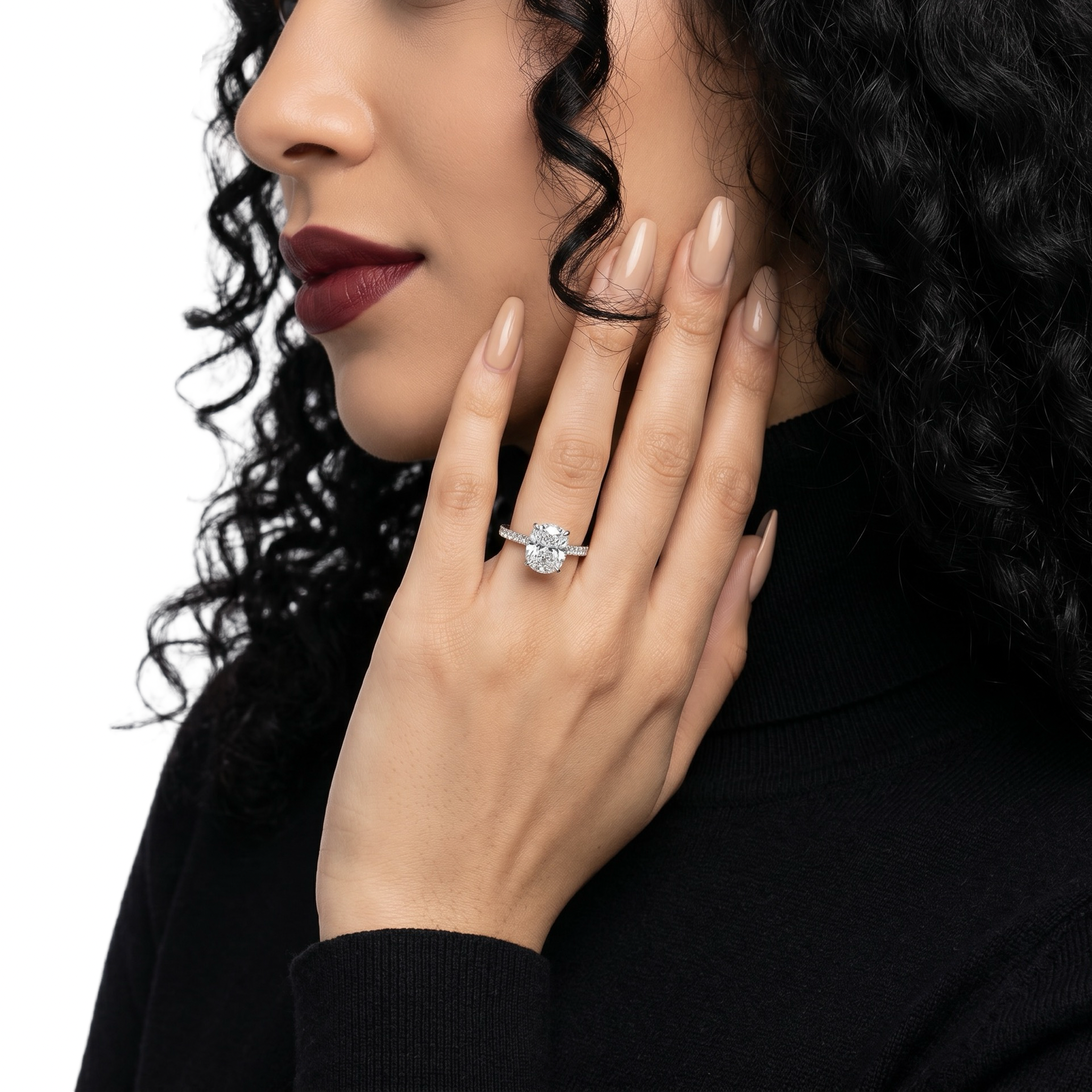 3.0CT CUSHION CUT HIDDEN HALO PAVÉ ENGAGEMENT RING