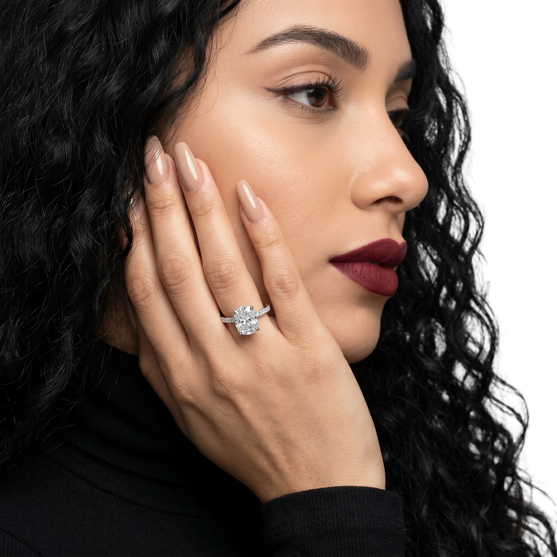 3.0CT CUSHION CUT HIDDEN HALO PAVÉ ENGAGEMENT RING