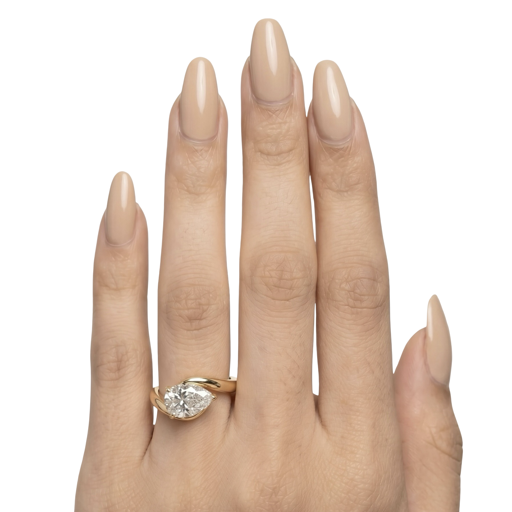 2.0ct East-West Pear Cut Solitaire Ring