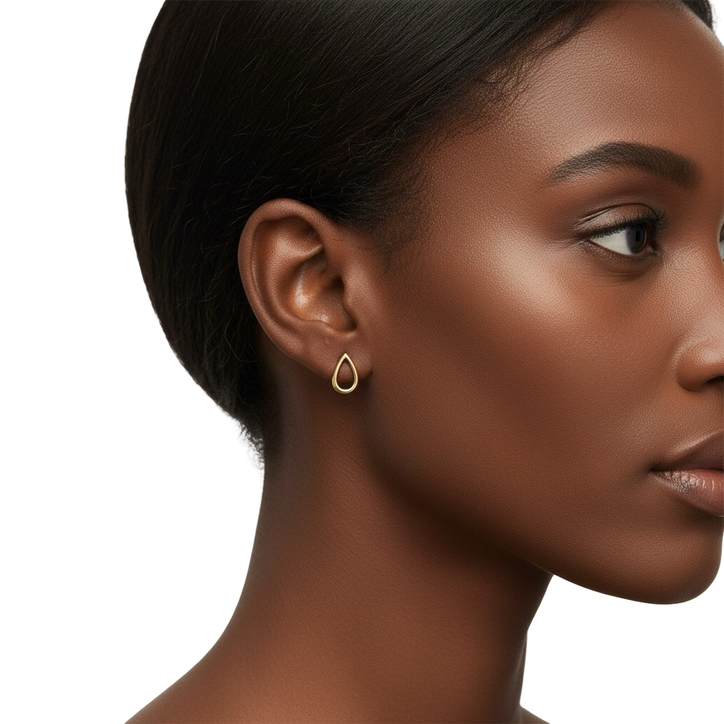Open Refined Pear Earrings – 9K Yellow Gold