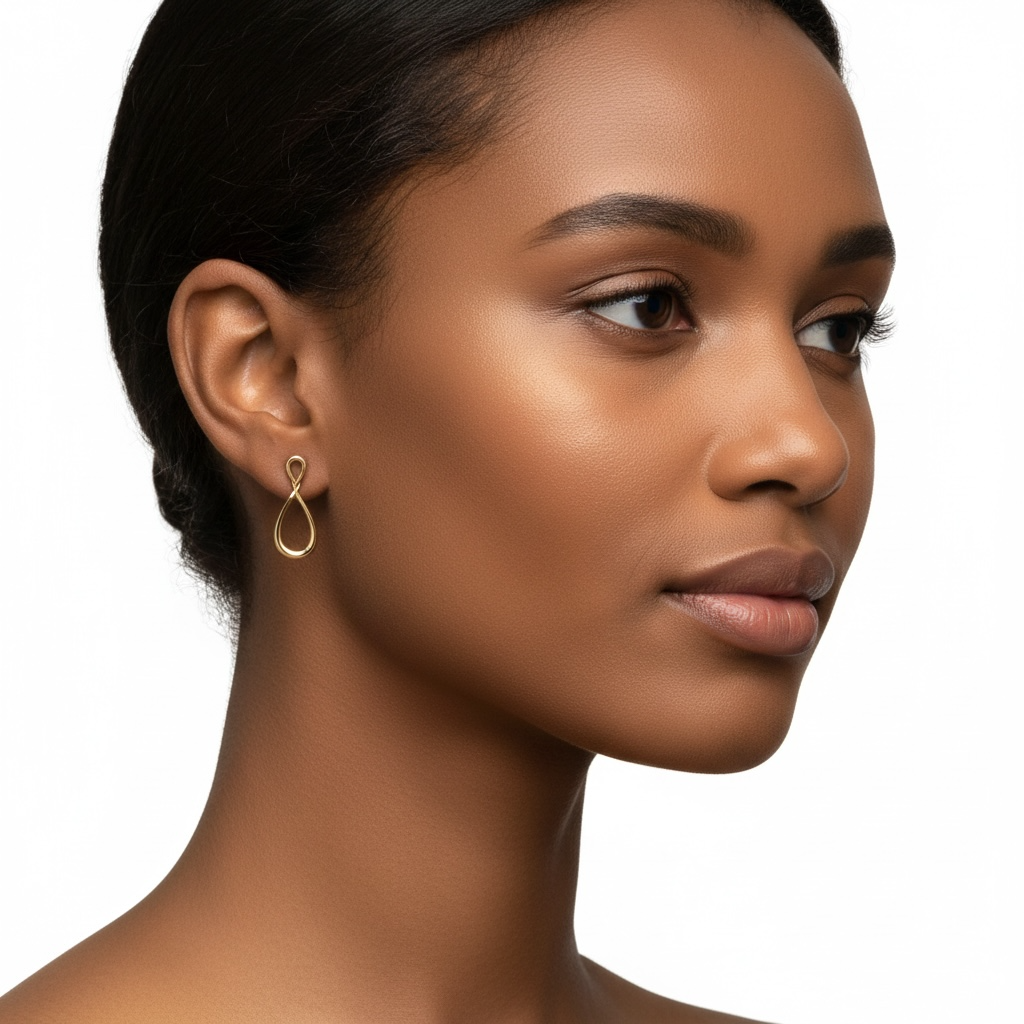 Open Pear Outline Earrings – 9K Yellow Gold